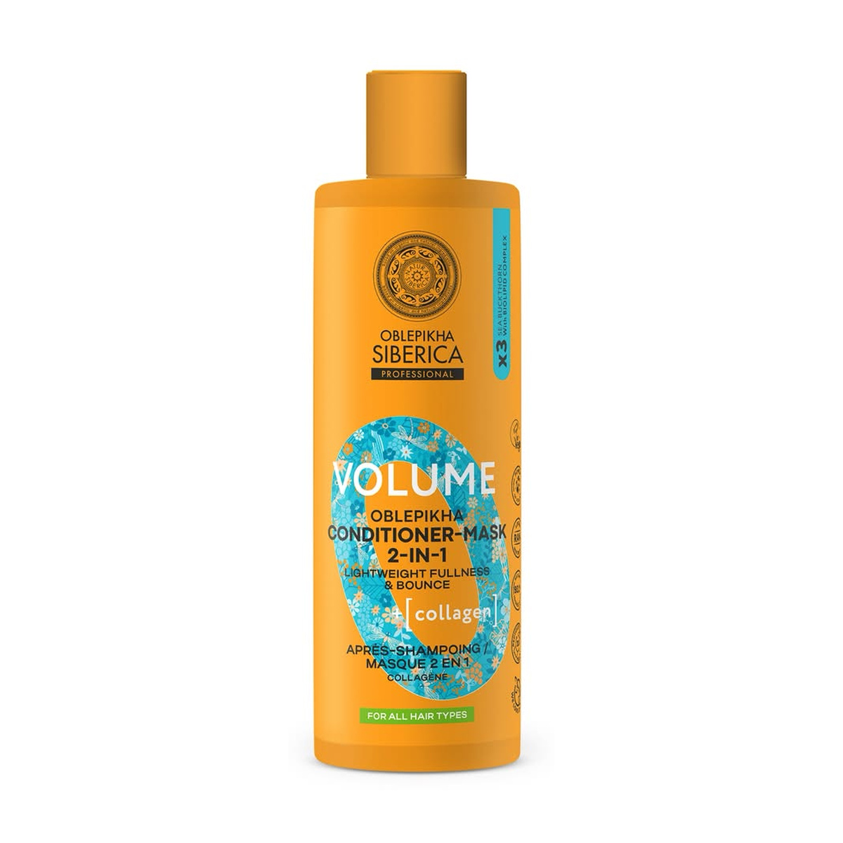 Acondicionador y mascarilla, 2 en 1, Voluminizador, 400ml