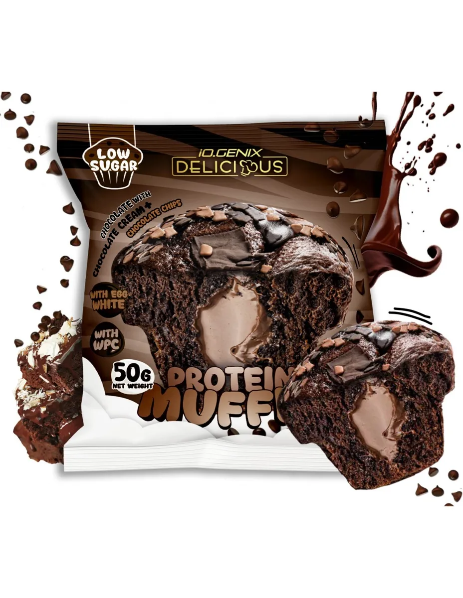 Muffin, sabor chocolate con crema de chocolate, 50 gramos