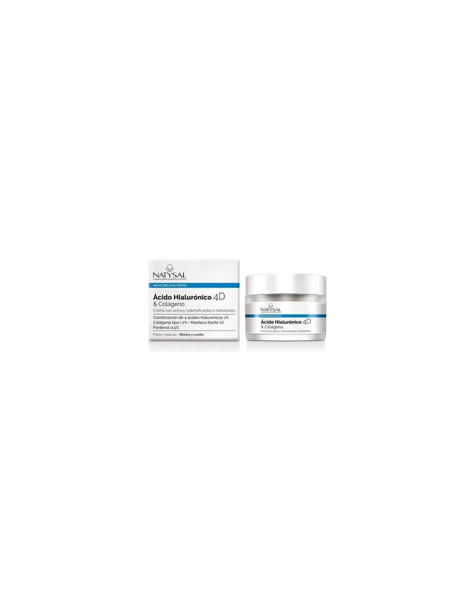 Crema hidratante, ácido hialurónico 4D y colágeno, 50ml