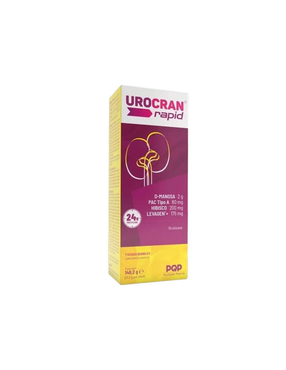 Urocran, Rapid (Alivio Cistitis), 24 horas protección, 7 sticks