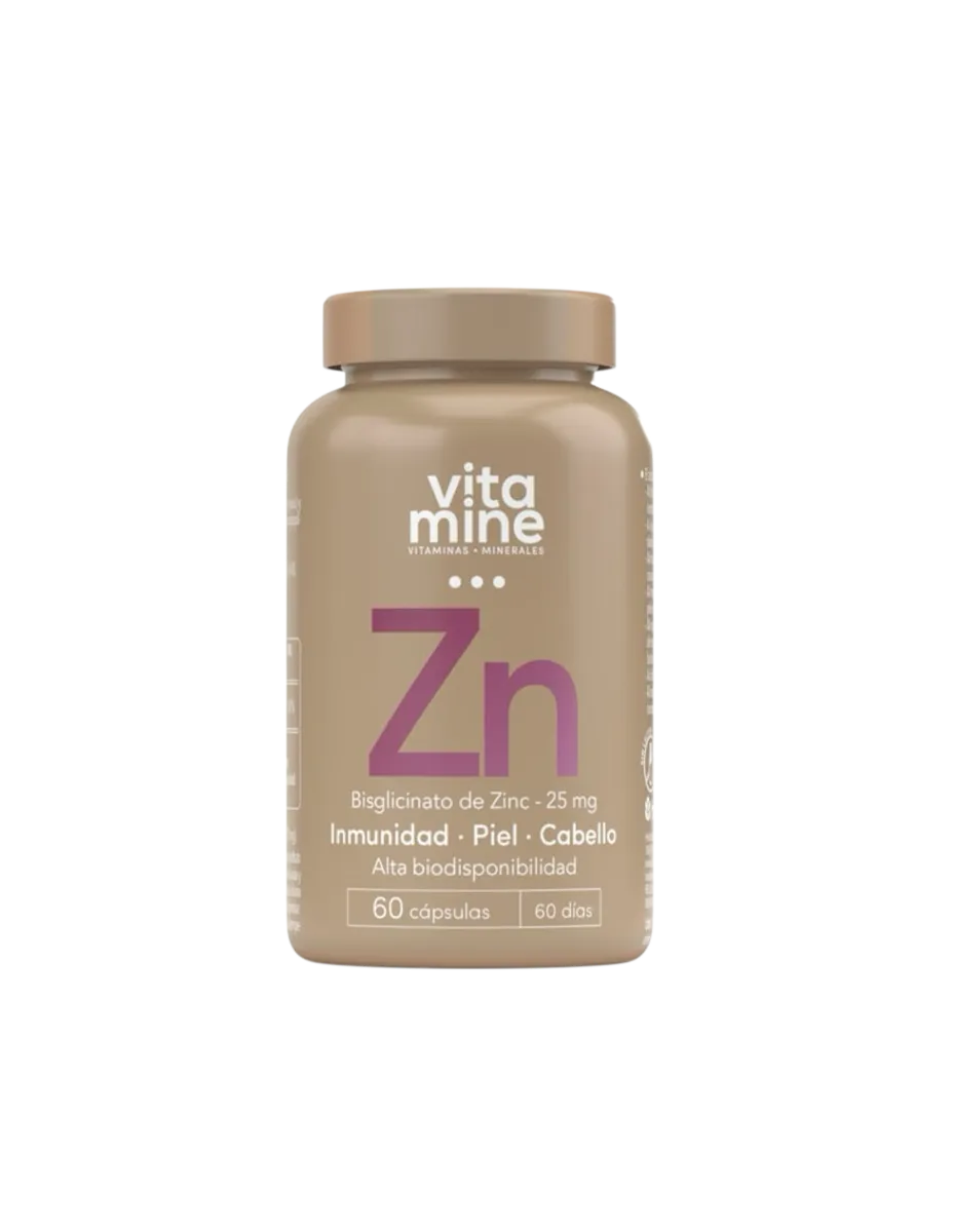 Bisglicinato de Zinc, 25 mg, 60 cápsulas, Vitamine