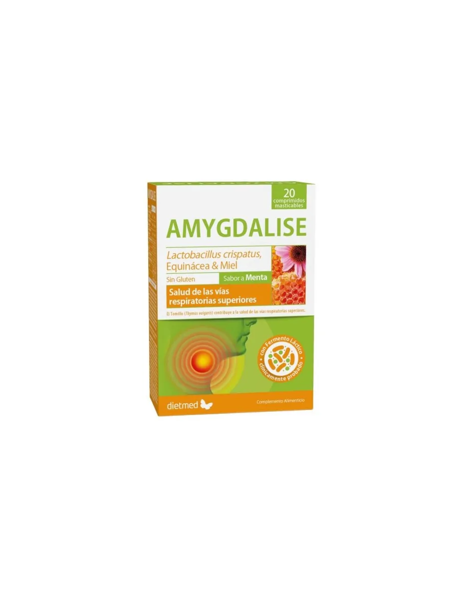 Amygdalise, sabor menta, 20 comprimidos masticables