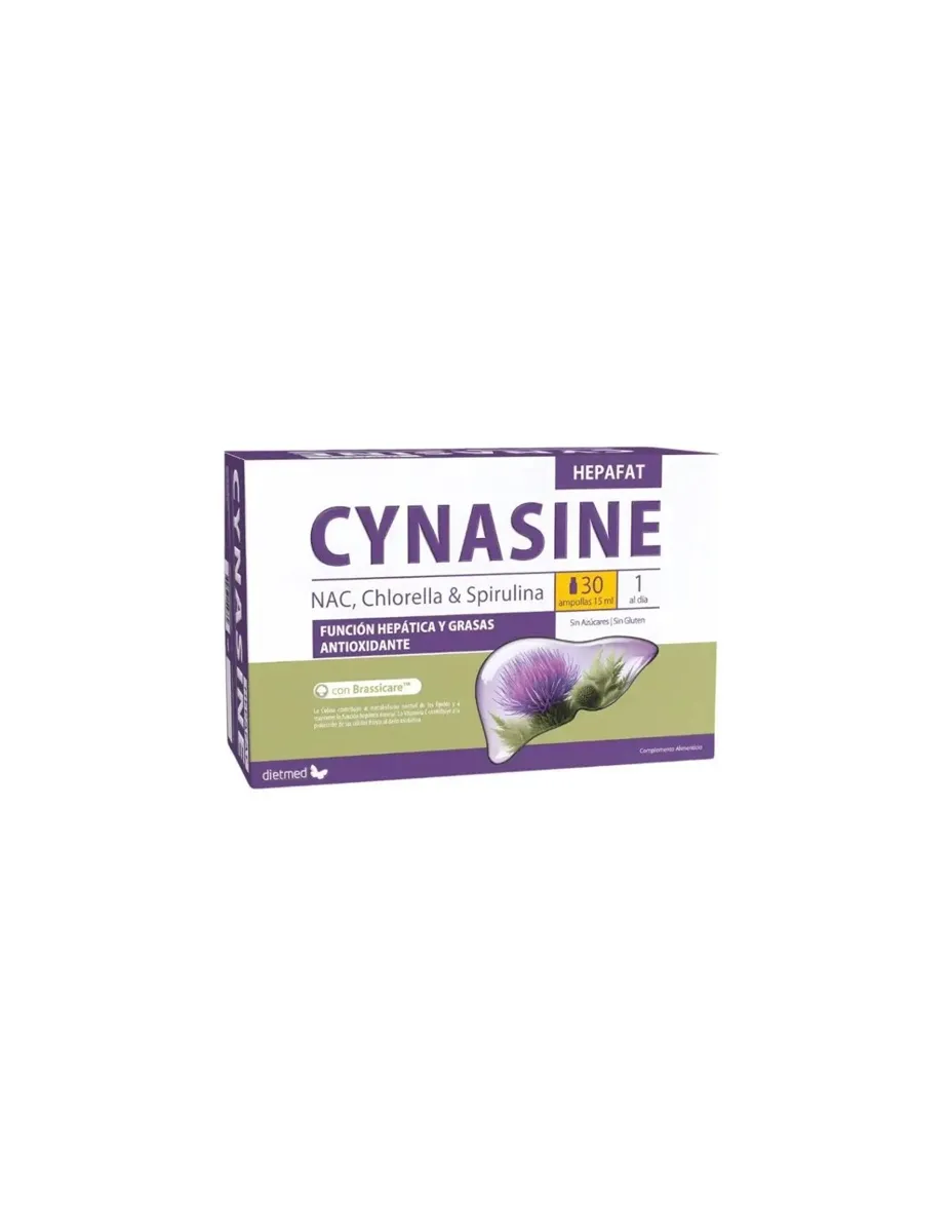 Cynasine, Hepafat, NAC, Chlorella, Spirulina, 30 ampollas
