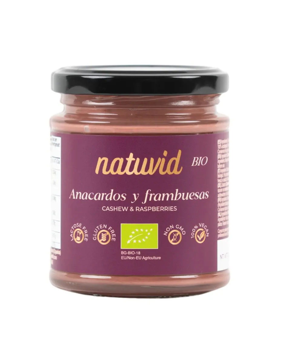 Crema de Anacardos y Frambuesas, BIO, 200 gramos