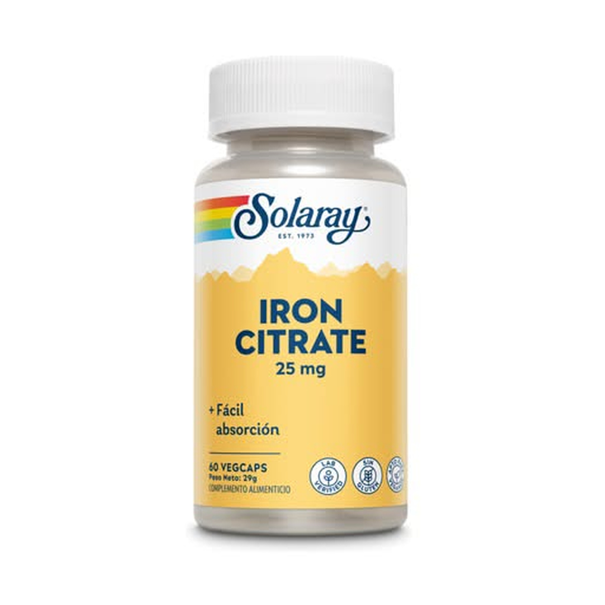 Citrato de Hierro, 25mg, 60 cápsulas