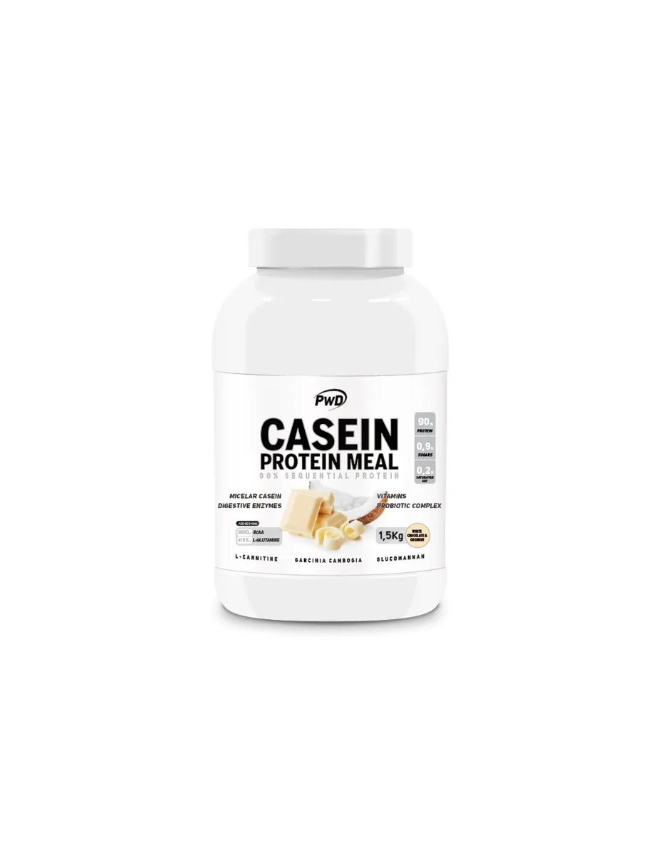 Caseína, sabor Chocolate blanco coco, 1,5Kg