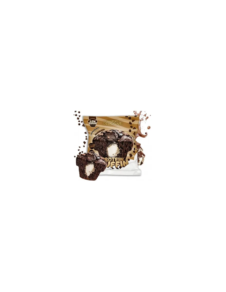 Muffin, sabor chocolate con crema de chocolate blanco, 50 gramos