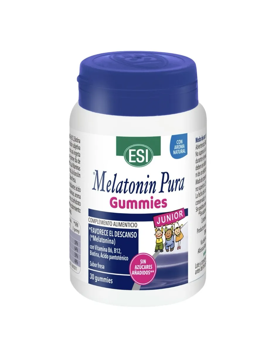 Melatonina Pura Junior, 30 gominolas, sabor Fresa