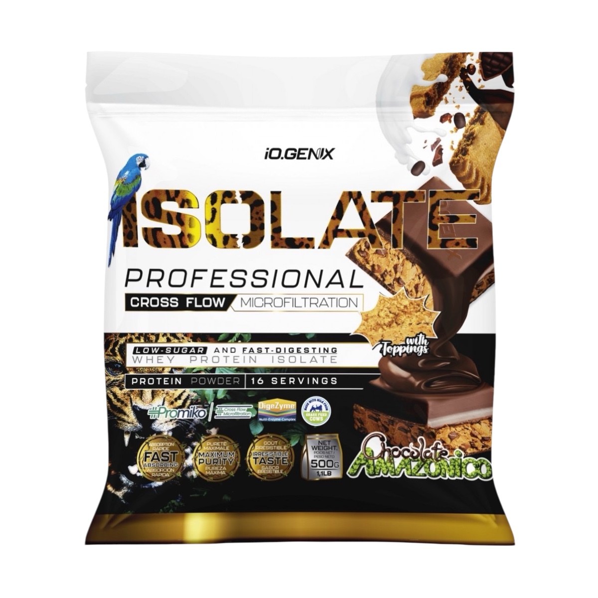 Proteína Isolatada, sabor chocolate amazónico, 500 gramos